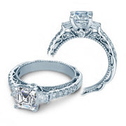 Vintage Verragio Venetian 3-Stone Natural Diamond Engagement Ring