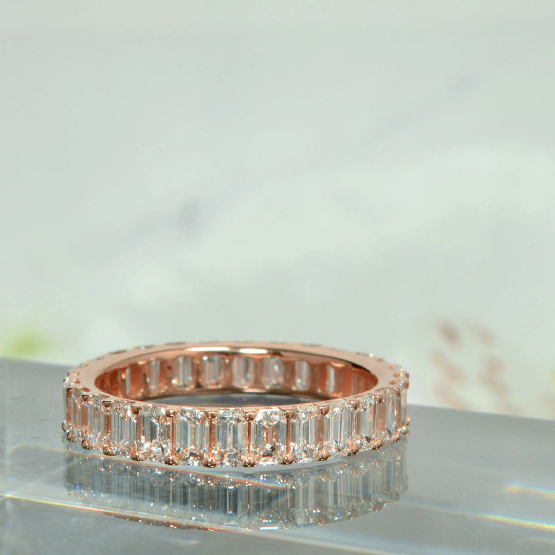 Low Profile Emerald Cut Eternity Band F-G Color VS1 (2.50 Ctw)