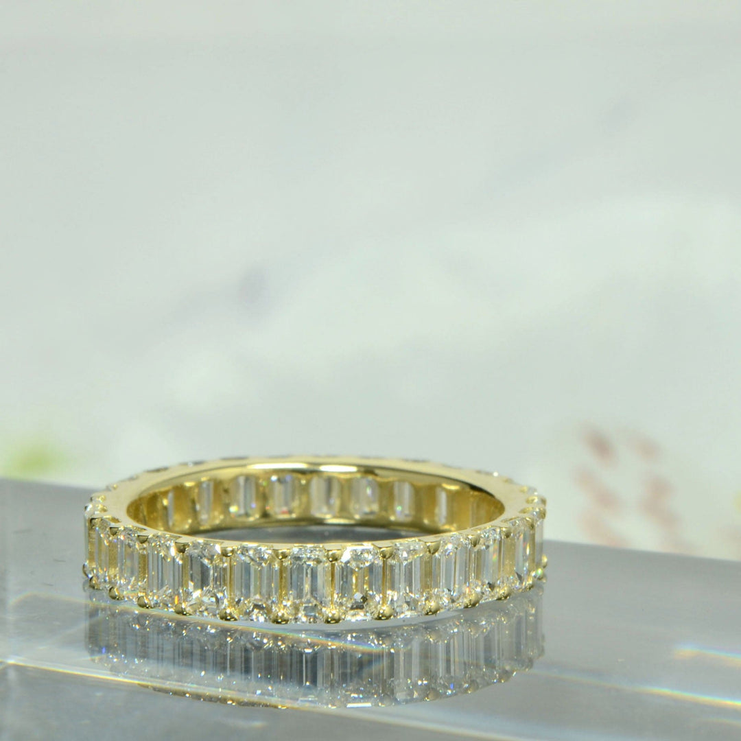 Low Profile Emerald Cut Eternity Band F-G Color VS1 (2.50 Ctw)