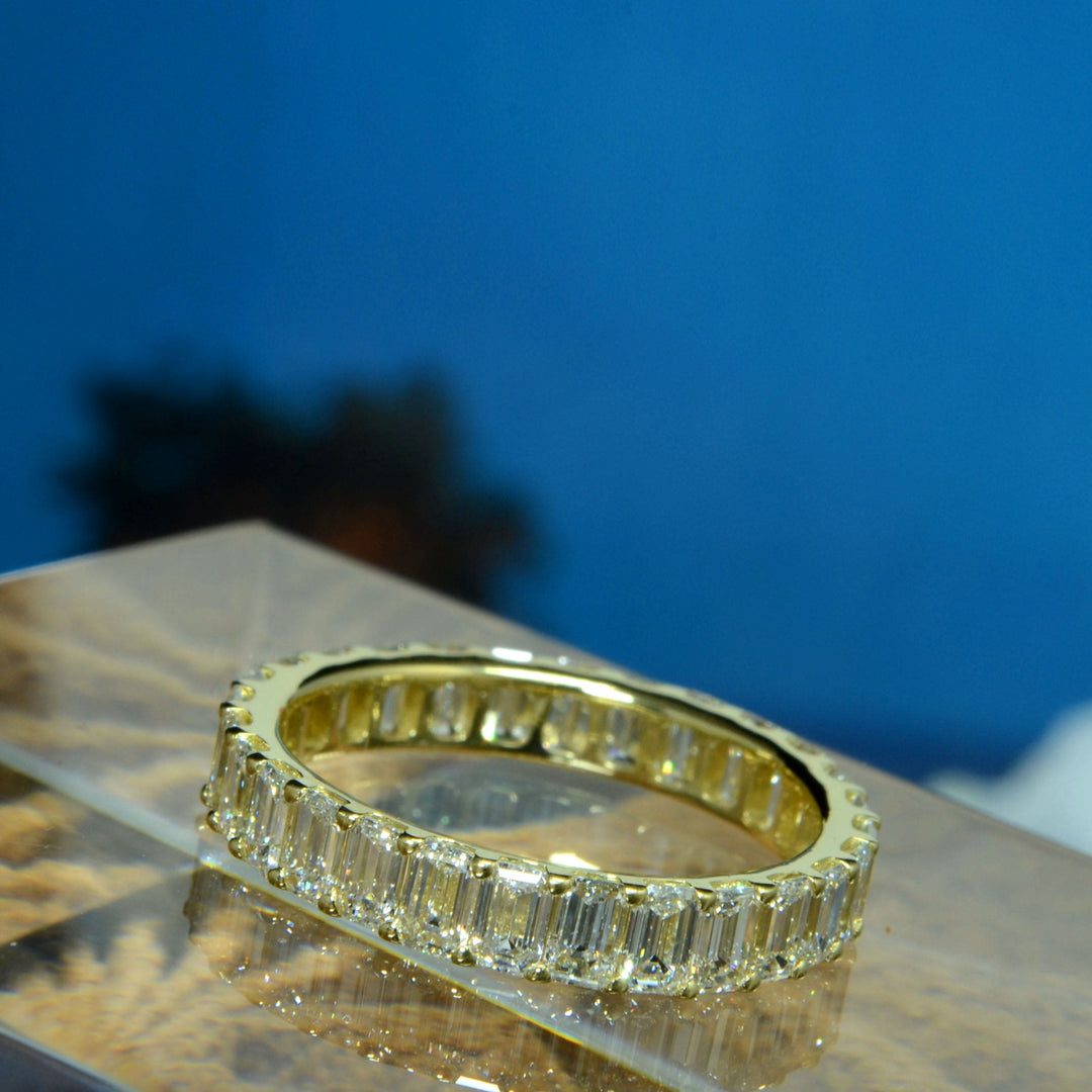 Low Profile Emerald Cut Eternity Band F-G Color VS1 (2.50 Ctw)