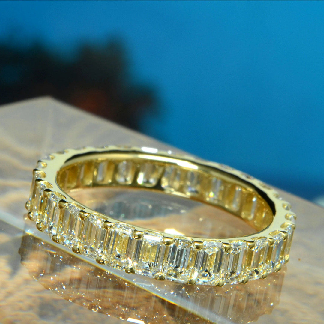 Low Profile Emerald Cut Eternity Band F-G Color VS1 (2.50 Ctw)