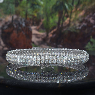 Lab Grown 3-Row Round Cut Tennis Bracelet (14 Ctw.)