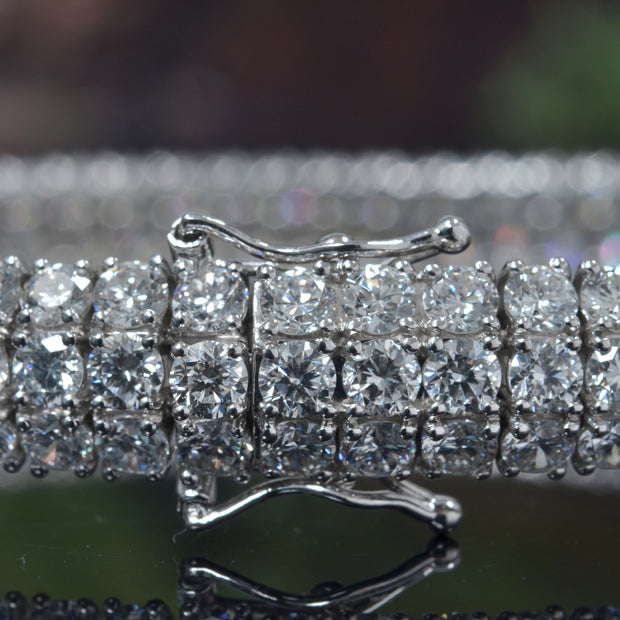 Lab Grown 3-Row Round Cut Tennis Bracelet (14 Ctw.)