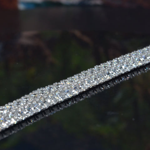 Lab Grown 3-Row Round Cut Tennis Bracelet (14 Ctw.)