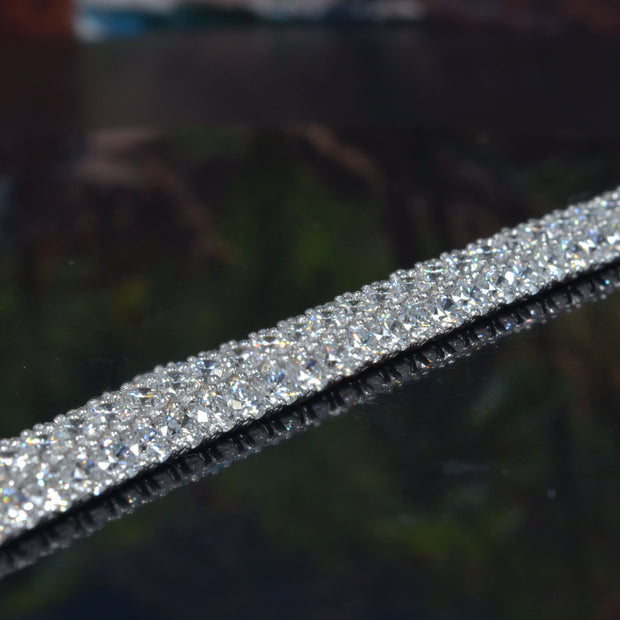 Lab Grown 3-Row Round Cut Tennis Bracelet (14 Ctw.)