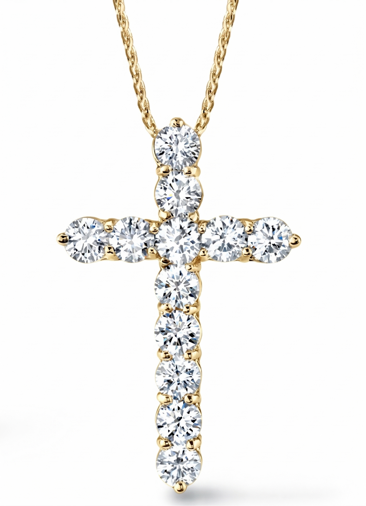14_stones_diamond_pendant_yellow_gold