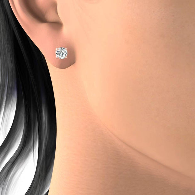 4.00 Ctw. Stud Earrings H color Si1 GIA Certified 3X La Poussete Backing