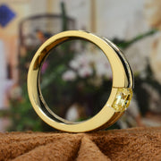 Lab Grown Elongated Radiant Fancy Intense Yellow and Princess Diamond Ring Tension & Channel Set IGI Certified