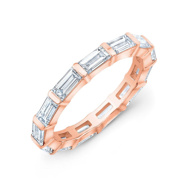 Baguette Eternity Ring Channel Set Rose Gold