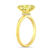 2.30 Ctw Canary Fancy Light Yellow Oval Cut  Hidden Halo Diamond Ring VVS1 GIA