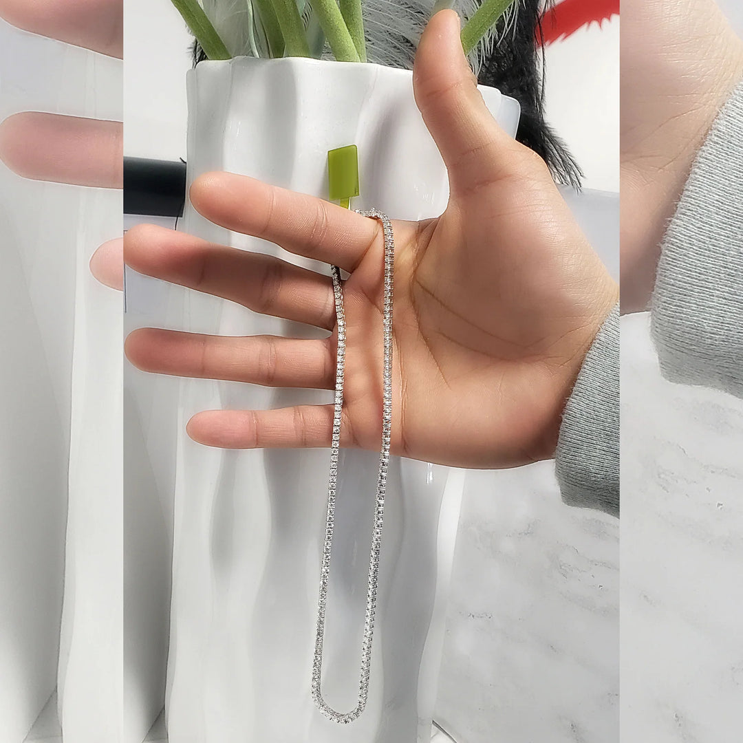 9 Carats Lab Grown Diamond Tennis Necklace