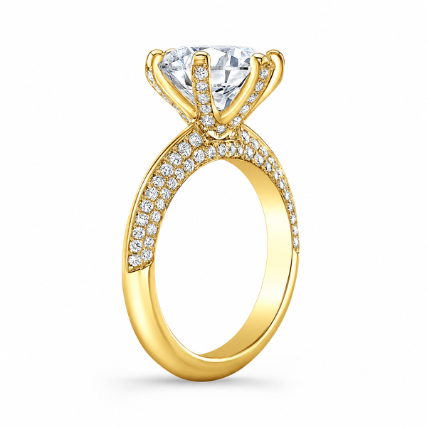 Knife Edge Solitaire with Pave