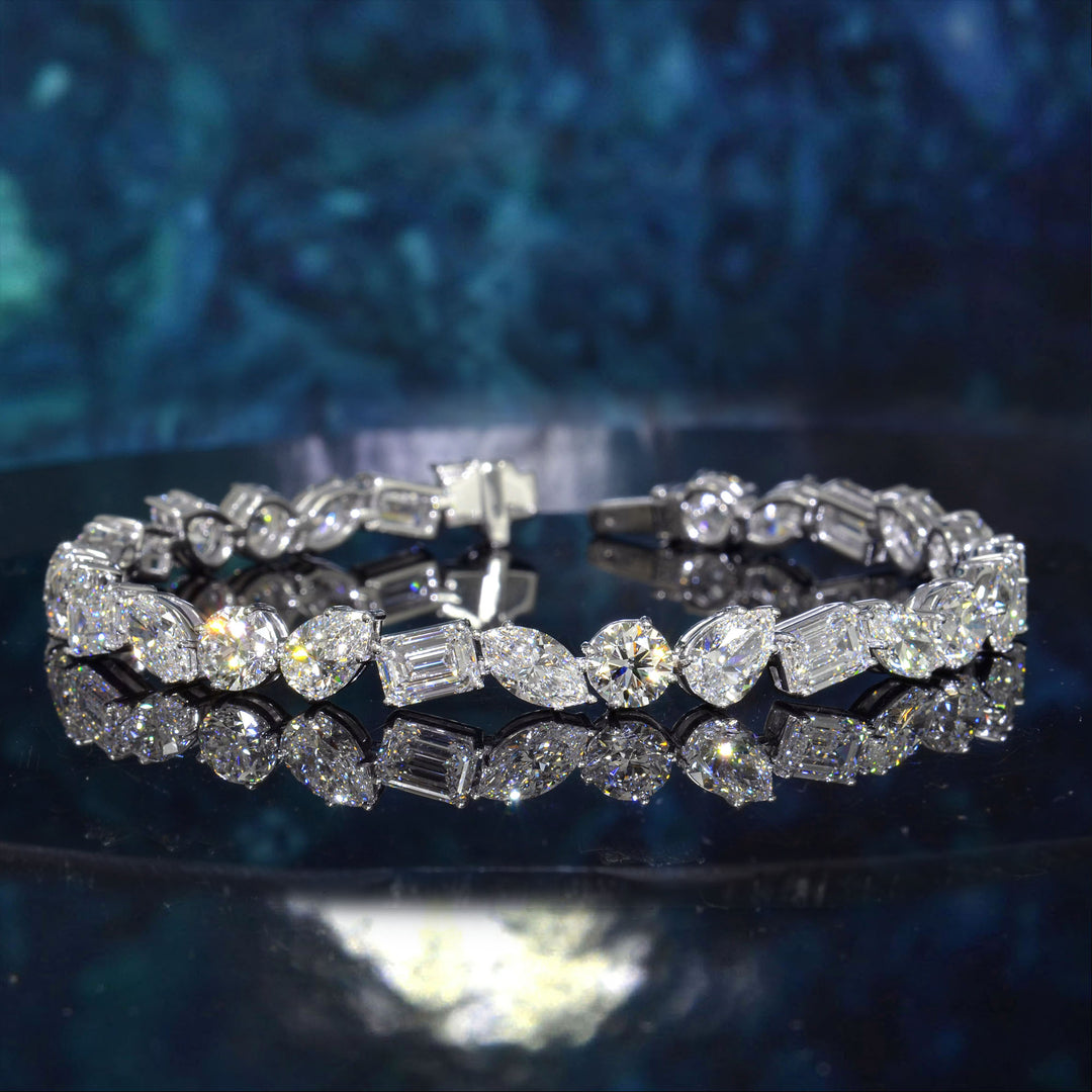 mix shape diamond bracelet front view
