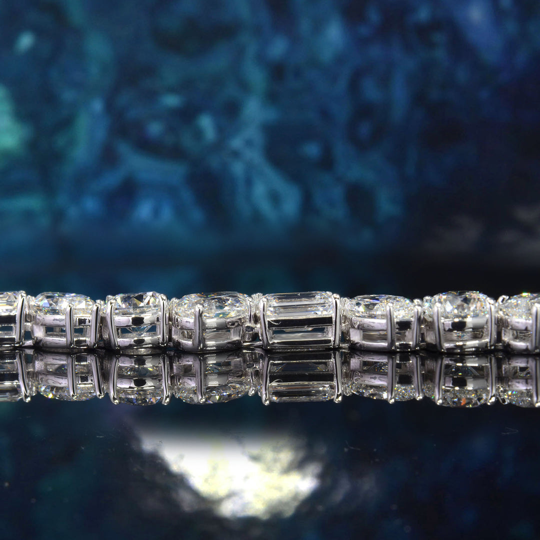 mix shape diamond bracelet side view gallery style
