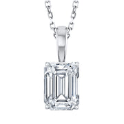 Lab Grown Diamond Emerald Cut Solitaire Pendant with Chain