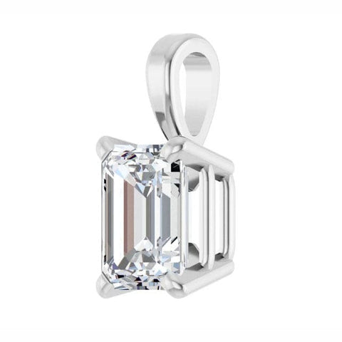 Lab Grown Diamond Emerald Cut Solitaire Necklace