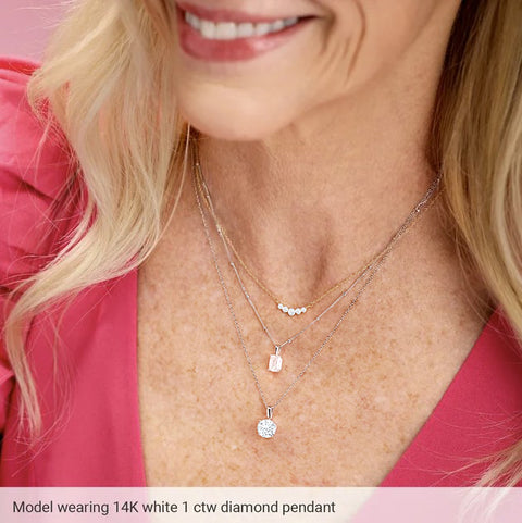 Lab Grown Diamond Emerald Cut Solitaire Necklace