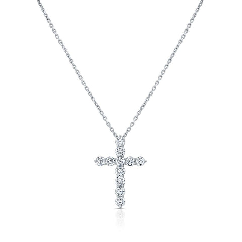 2.20 Ctw Diamond Cross Pendant With Chain