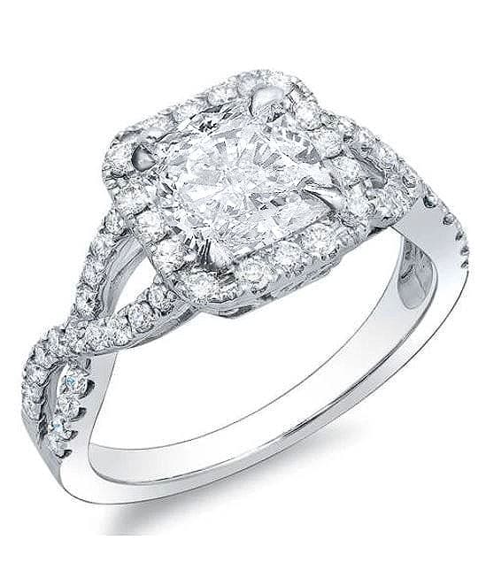 2.40 Ct. Crisscross Cushion Cut Engagement Ring H Color VS1 GIA Certified