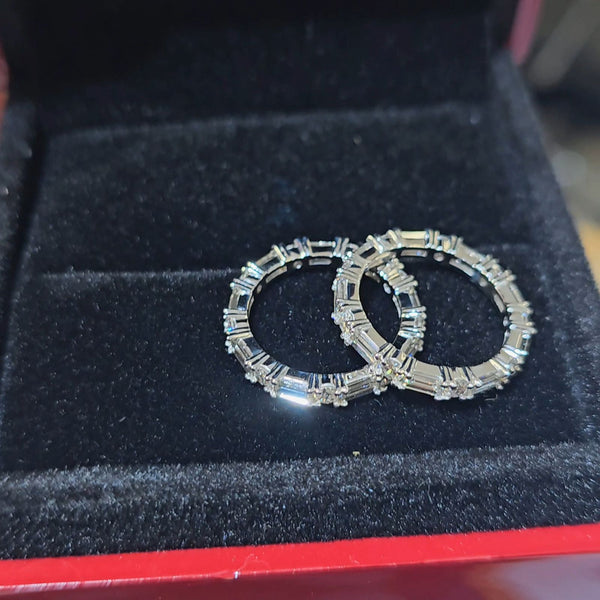1.50 Ct Baguette & Round Diamond Eternity Ring F-G Color VS1 Clarity