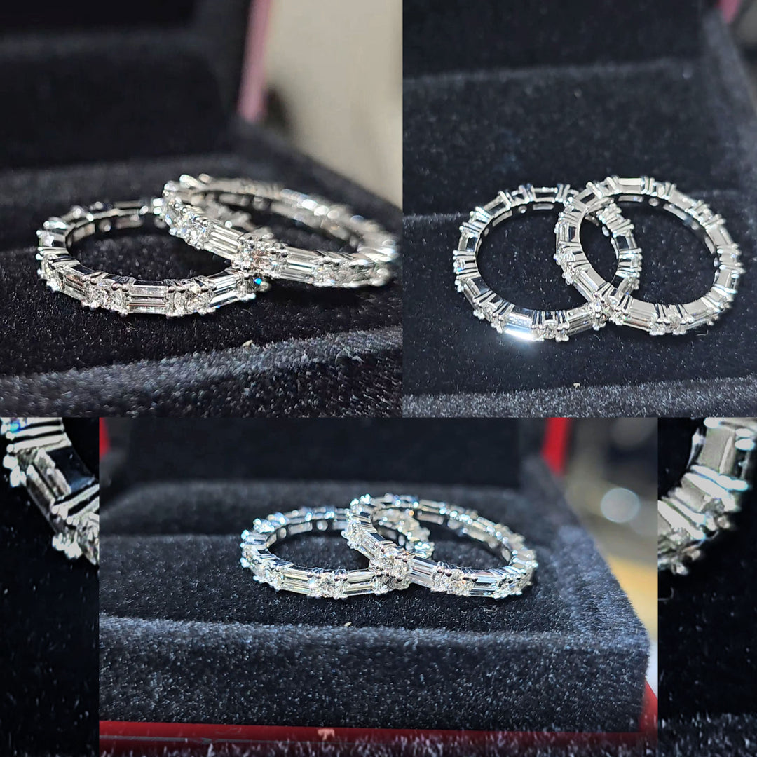 1.50 Ct Baguette & Round Diamond Eternity Ring F-G Color VS1 Clarity