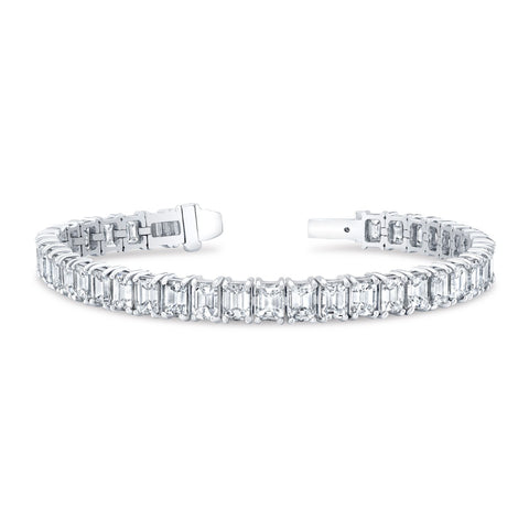 20 Carat Emerald Cut Diamond Tennis Bracelet Natural Earth Mined ALL GIA Certified