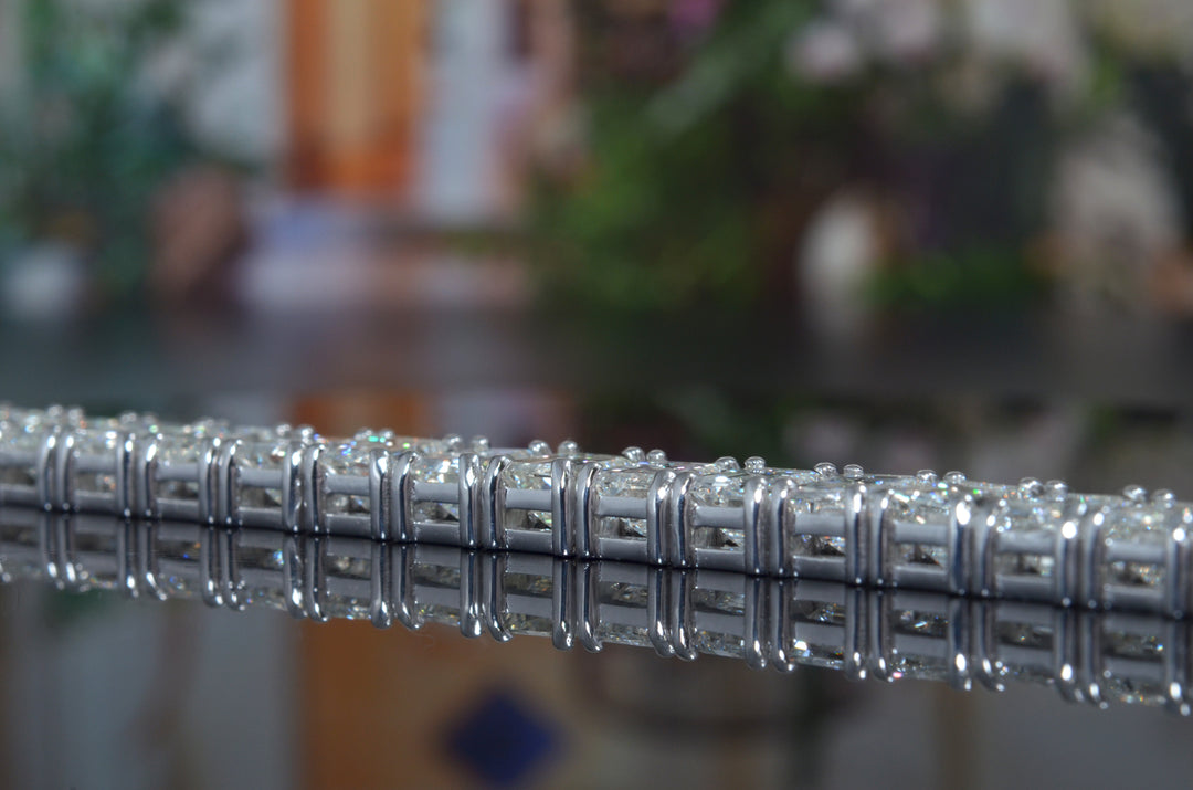 20 Carat Emerald Cut Diamond Tennis Bracelet Natural Earth Mined ALL GIA Certified
