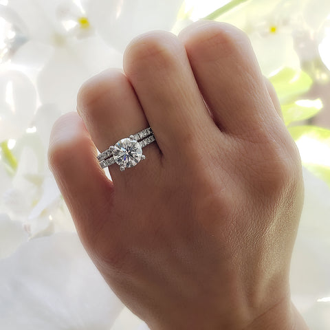 2.00 Ct. Hidden Halo Engagement Ring H Color VS2 GIA Certified