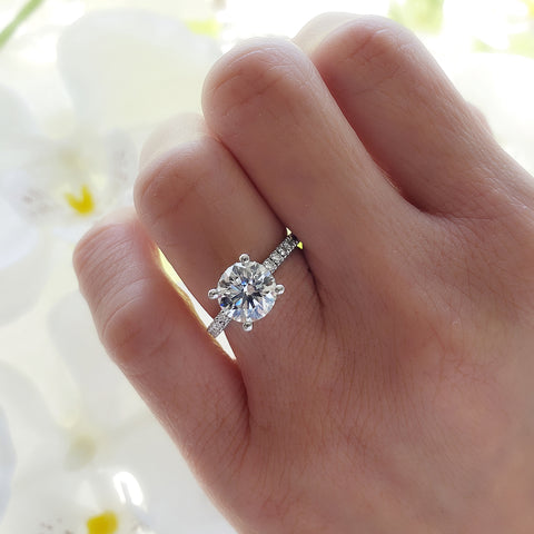2.00 Ct. Hidden Halo Engagement Ring H Color VS2 GIA Certified