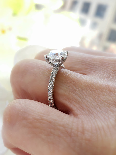 2.00 Ct. Hidden Halo Engagement Ring H Color VS2 GIA Certified
