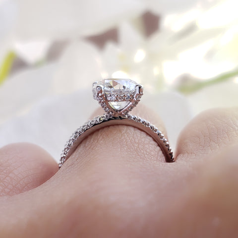 2.00 Ct. Hidden Halo Engagement Ring H Color VS2 GIA Certified
