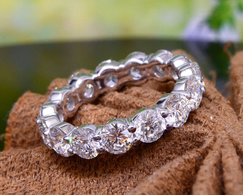 4.50 Carat Round Cut Eternity Band All GIA Certified Classic Style