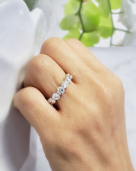 4.50 Carat Round Cut Eternity Band All GIA Certified Classic Style
