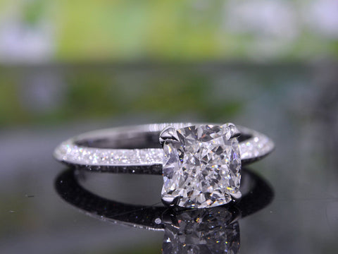 Knife Edge Pave Engagement Ring