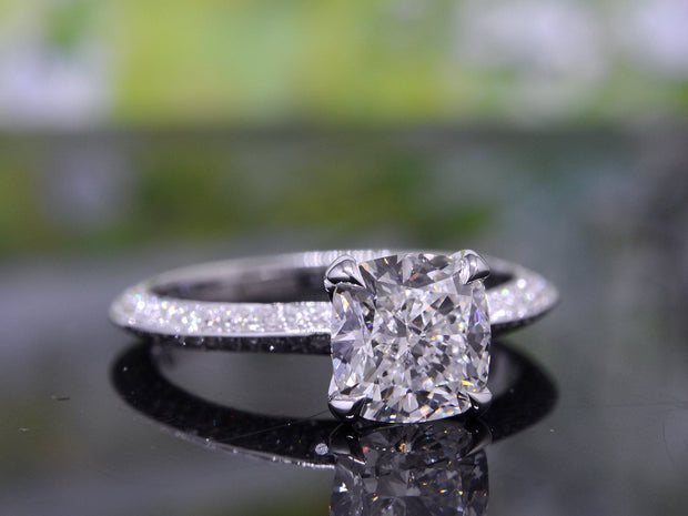 Knife Edge Pave Engagement Ring