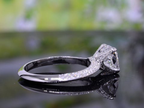 Knife Edge Pave Engagement Ring