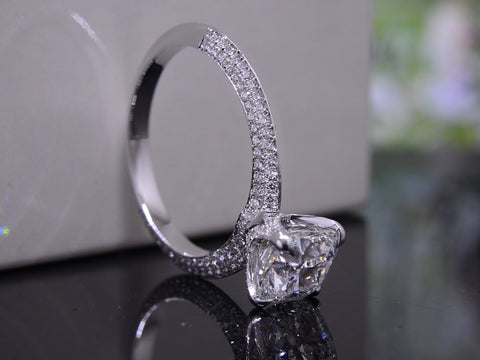 Knife Edge Pave Engagement Ring