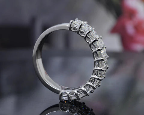 Lab Grown Diamond Emerald Cut Half Eternity Band