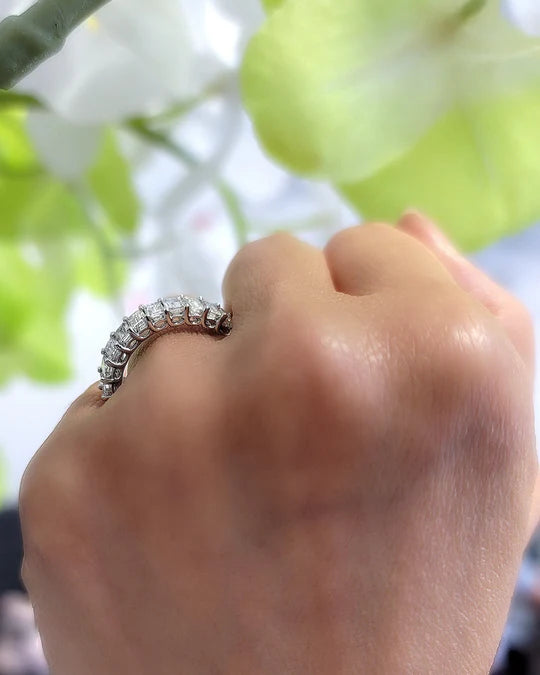 Lab Grown Diamond Emerald Cut Half Eternity Band