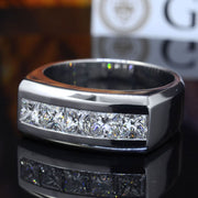 2.50 Ct. Men's Princess Cut 5 Stone Diamond Ring G Color VS1 GIA Certified