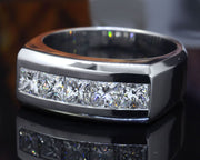 Men's Princess Cut Channel Ring