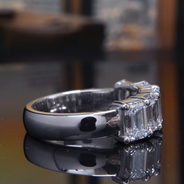 Lab Grown 5 Stone Emerald Cut Diamond Ring