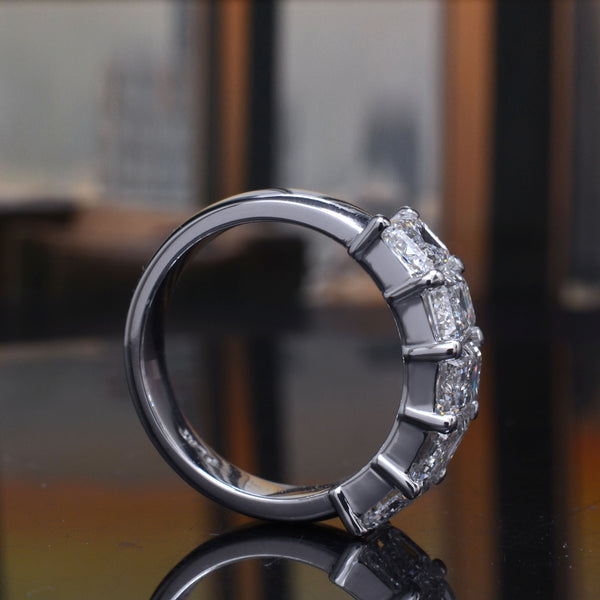 Lab Grown 5 Stone Emerald Cut Diamond Ring