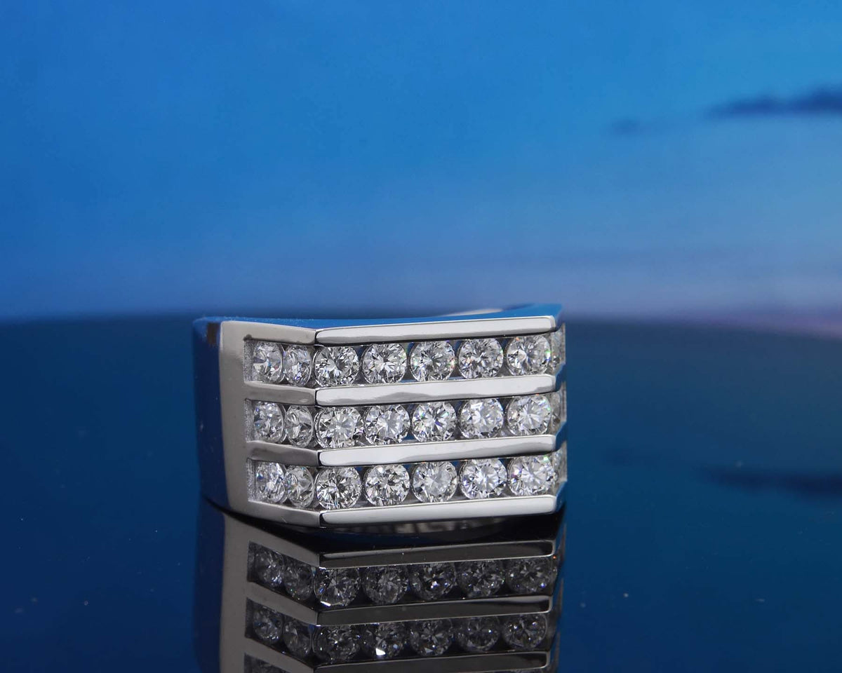 Channel set 3 row men's ring actual 1