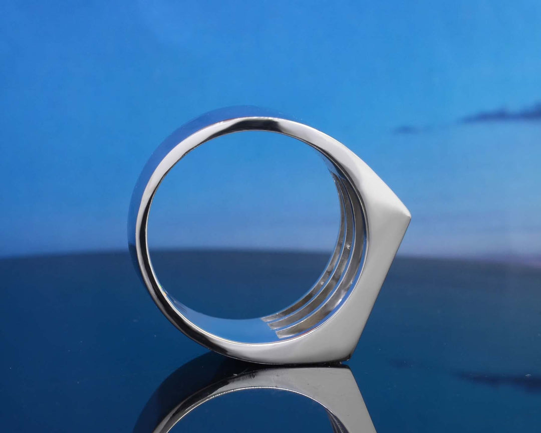 Channel Set 3 Row Men's Ring actual 3