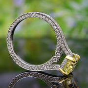 Lab Grown Yellow Radiant Cut Diamond 3-Row Pave Eternity Ring VVS2 IGI Certified