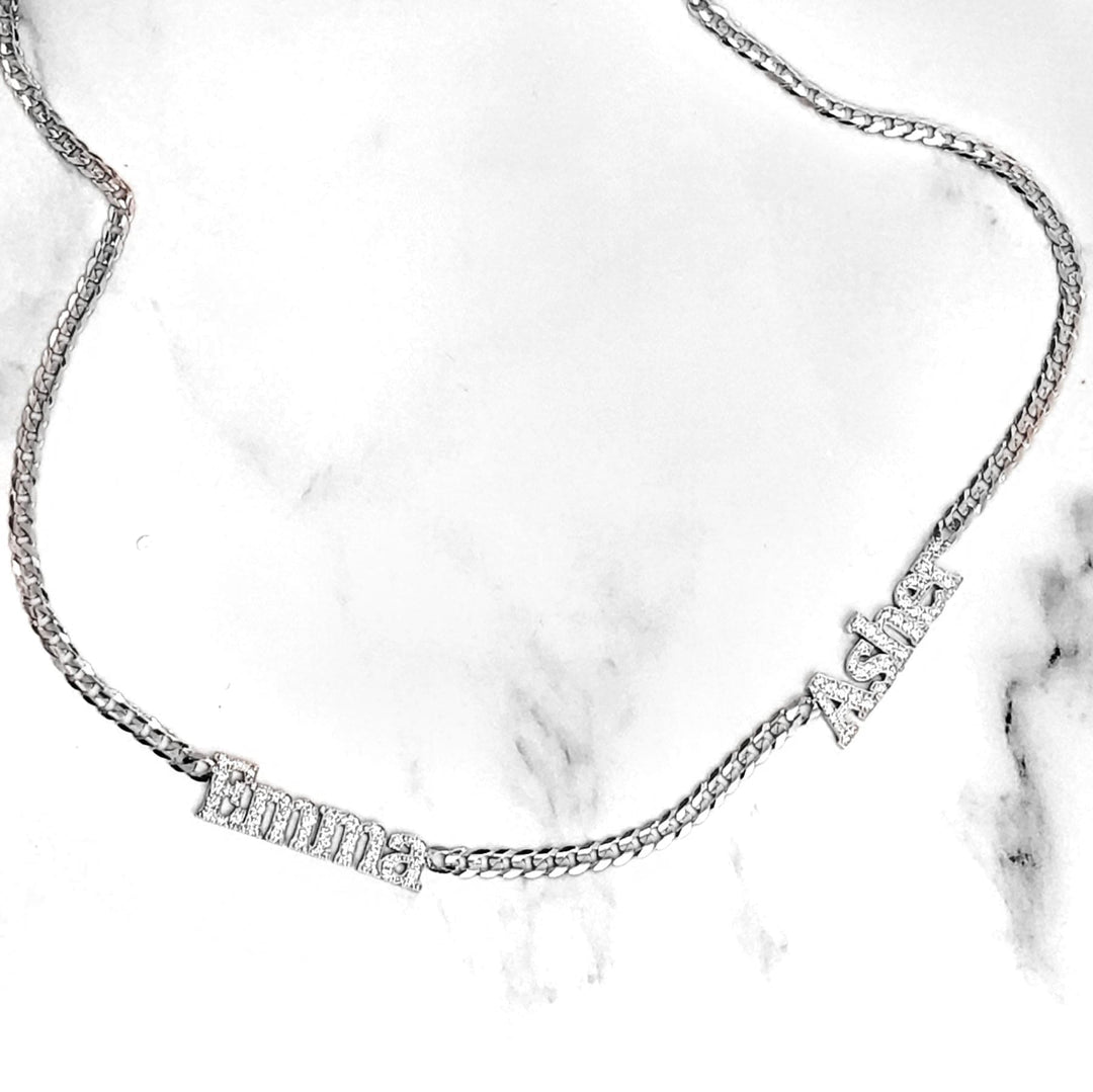 Diamond Name Necklace Cuban Curb Chain Custom Made
