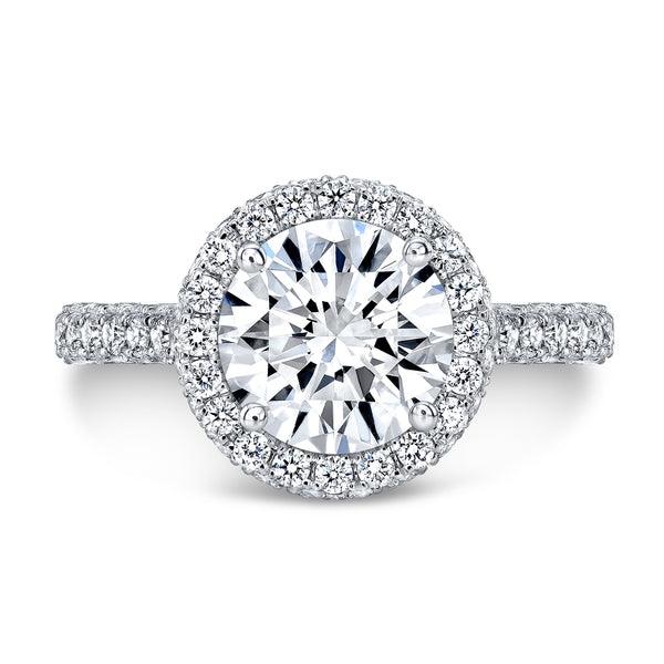 Halo Ring with Rose Gold Infinity Gallery