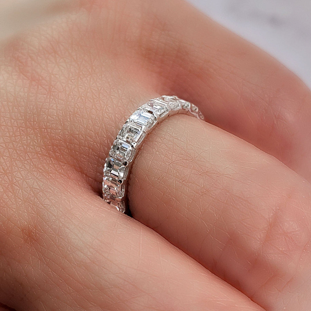 Low Profile Emerald Cut Eternity Band F-G Color VS1 (2.50 Ctw)