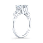1.00 Ct. Pear Shape & Baguettes 3 Stone Diamond Ring G Color VS1 GIA Certified